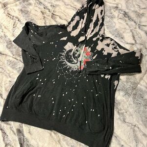 torrid Black & Cream Tie-Dye Moon Graphic Hoodie